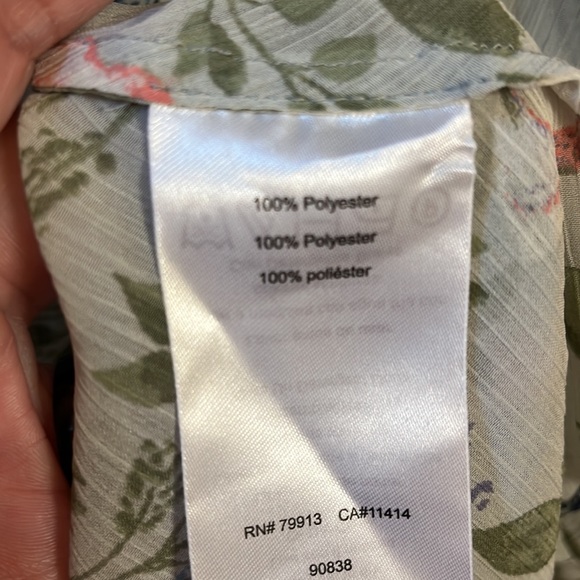 Jessica Simpson Semi-Sheer Polyester Green Maternity Floral Top NWT Sz Medium* - Picture 7 of 8